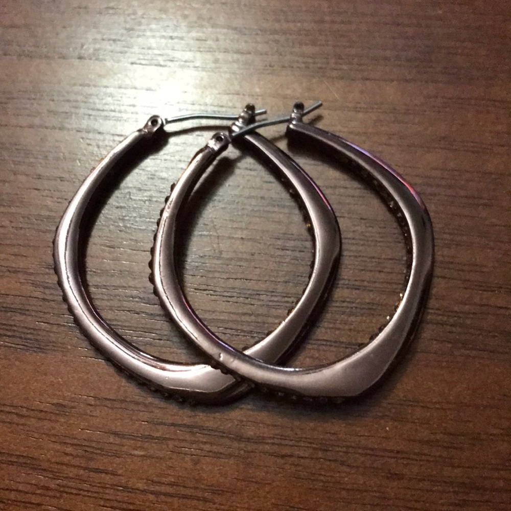 Brown Metallic Earrings